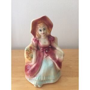 Vintage 1950s Shawnee Pottery Planter Southern Belle Pink Dress Ceramic USA